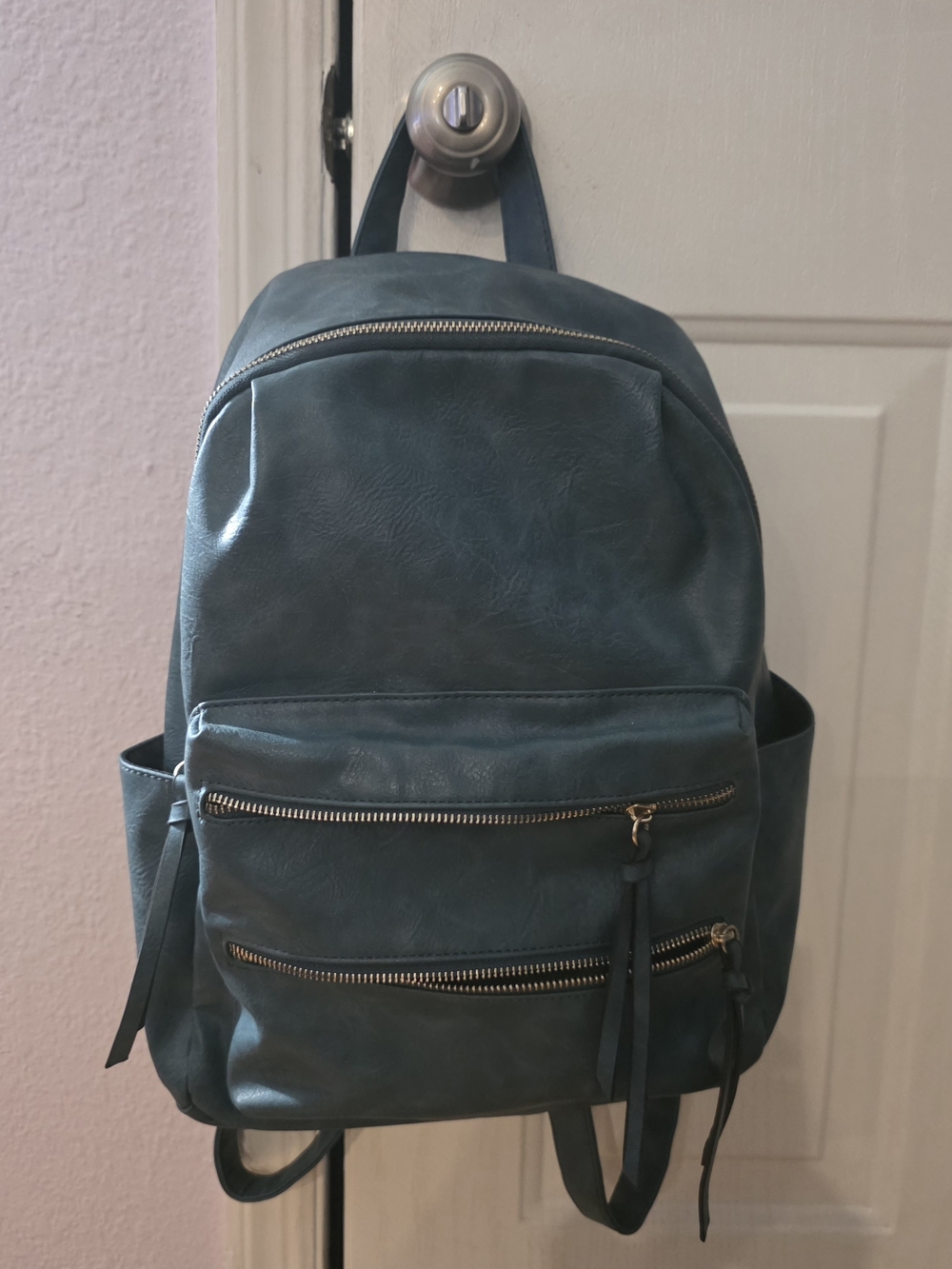 Stylish Teal Women's Leather Backpack Purse - Durable Everyday Bag